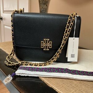 NWT Authentic Tory Burch Black Adjustable Shoulder Bag